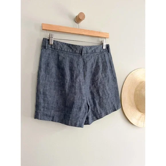 Jenni Kayne | Denim Pleated Shorts | Sz 4 - Picture 4 of 6